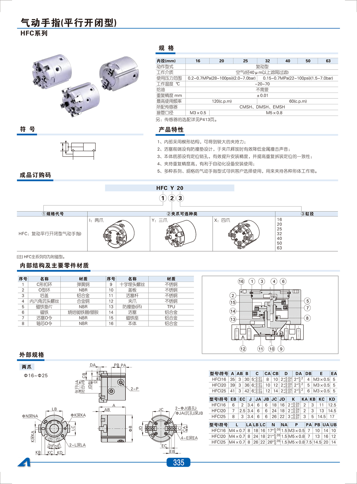 平行开闭型气动手指